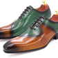 Men's Brown & Purple Leather Formal Oxford Shoes