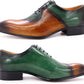 Men's Brown & Purple Leather Formal Oxford Shoes