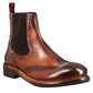 Men's candy chelsea boot in washed leather, dark tan colo