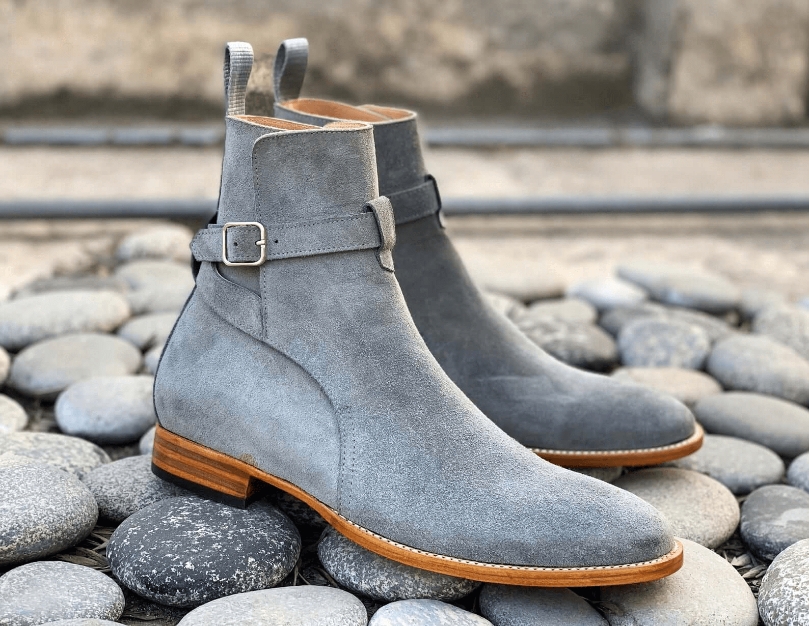 Men's Grey Suede Ankle High Jodhpur Boots
