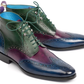 Men's Handmade Tri Tone Wingtip Ankle High Boots