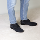 Elegant blue suede derby for men