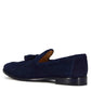Handmade suede moccasin with blue tassels