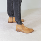 Handmade classic light brown leather men's ankle boots